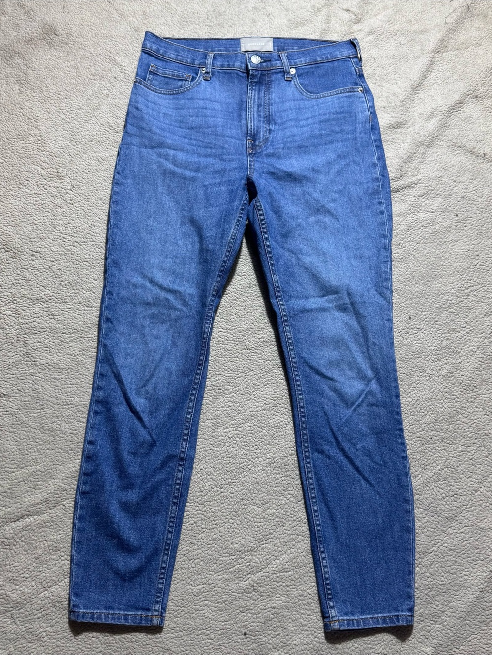 Everlane Jeans Womens 30 Regular Blue Denim High Rise Cotton Straight 30x27.5